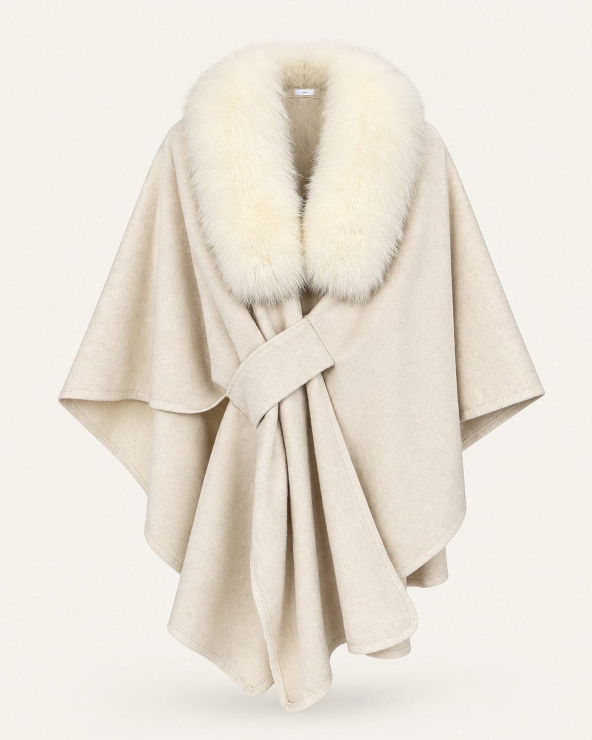 Wool Blend Knit Cape Shawl – view 7