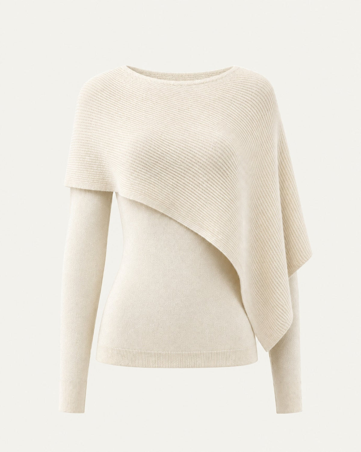 Mina Asymmetrical Draped Cotton and Viscose Knit Shawl Top – view 17