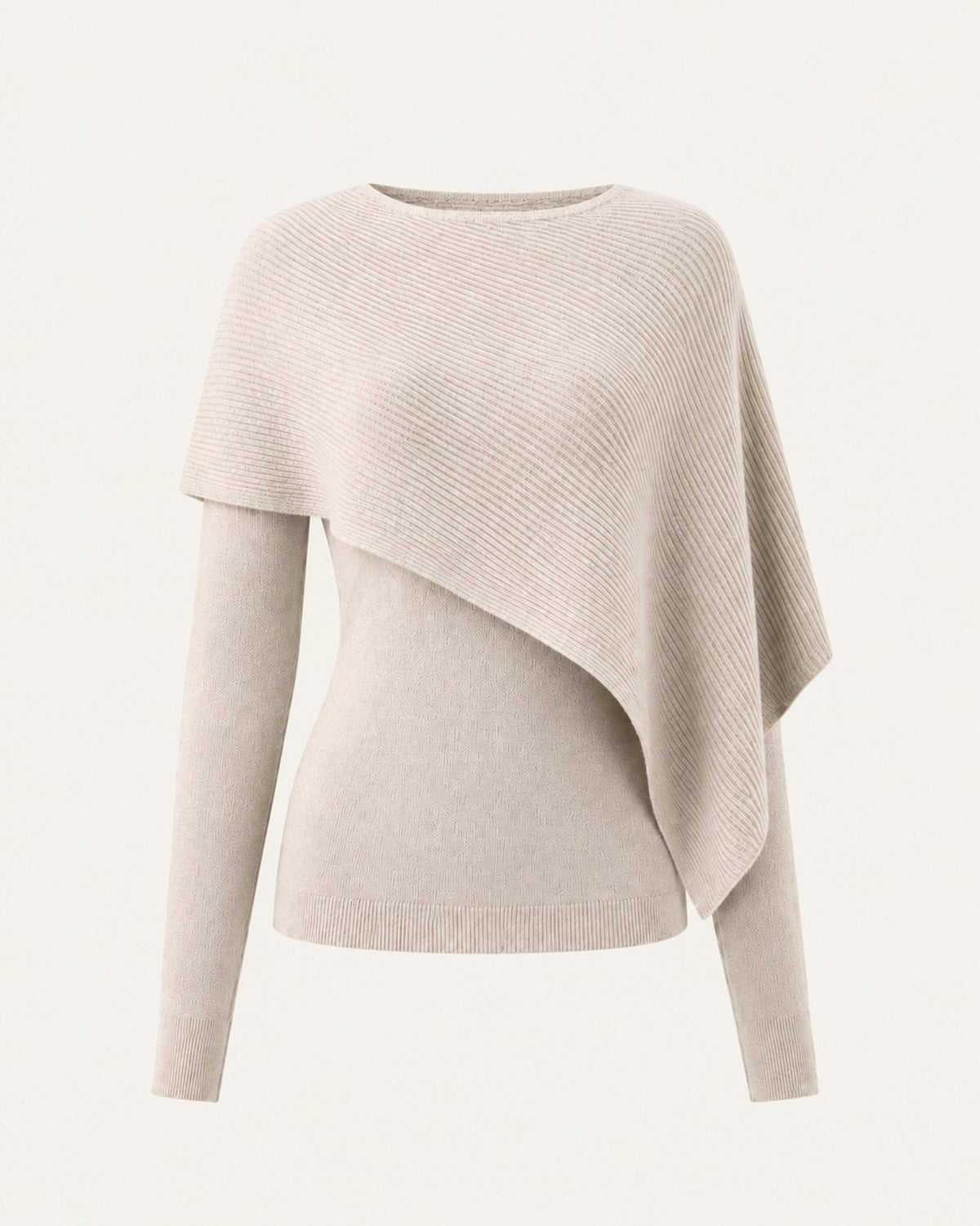 Mina Asymmetrical Draped Cotton and Viscose Knit Shawl Top – view 9