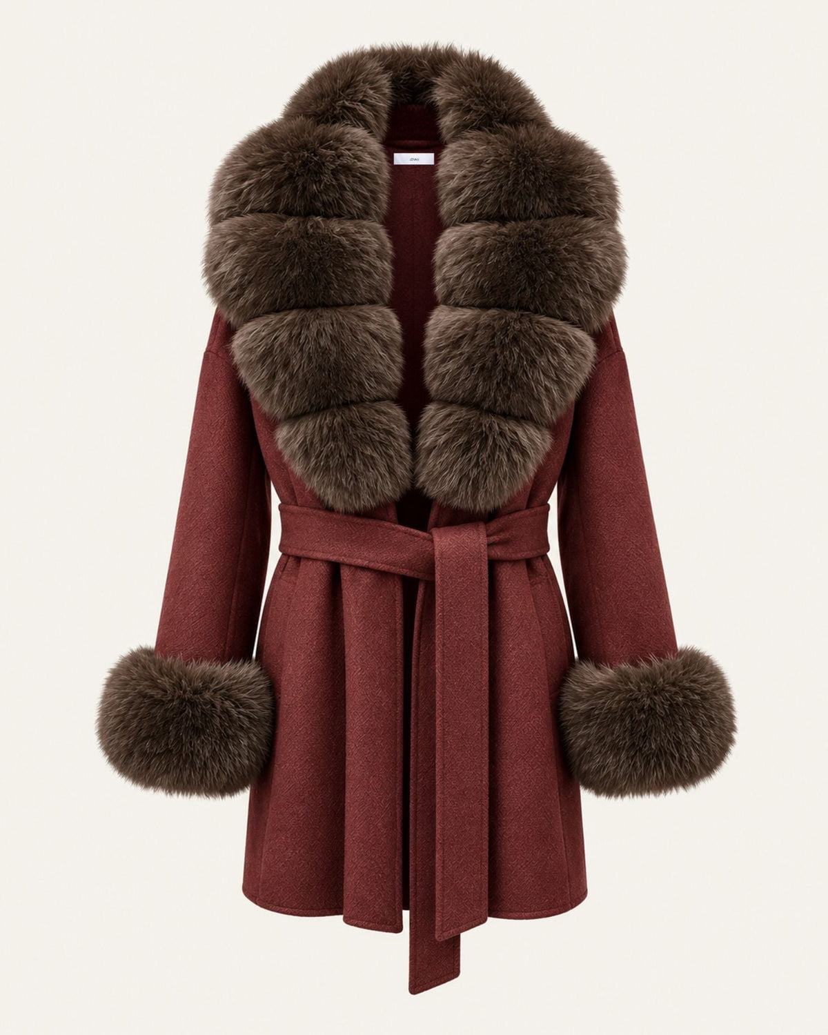 Mira Belted Mid-Length Hand-Stitched Wool Coat – view 33