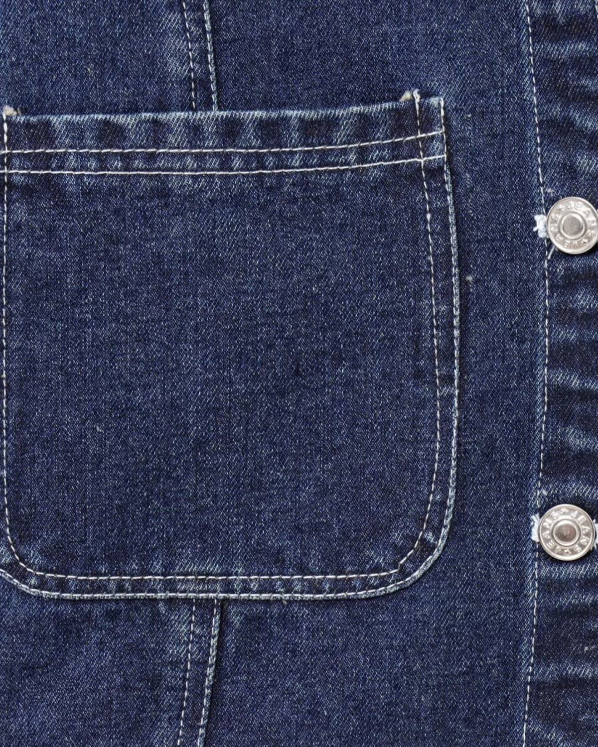 New York Pointed Collar Denim Shirt with Chest Pocket – Navy Blue