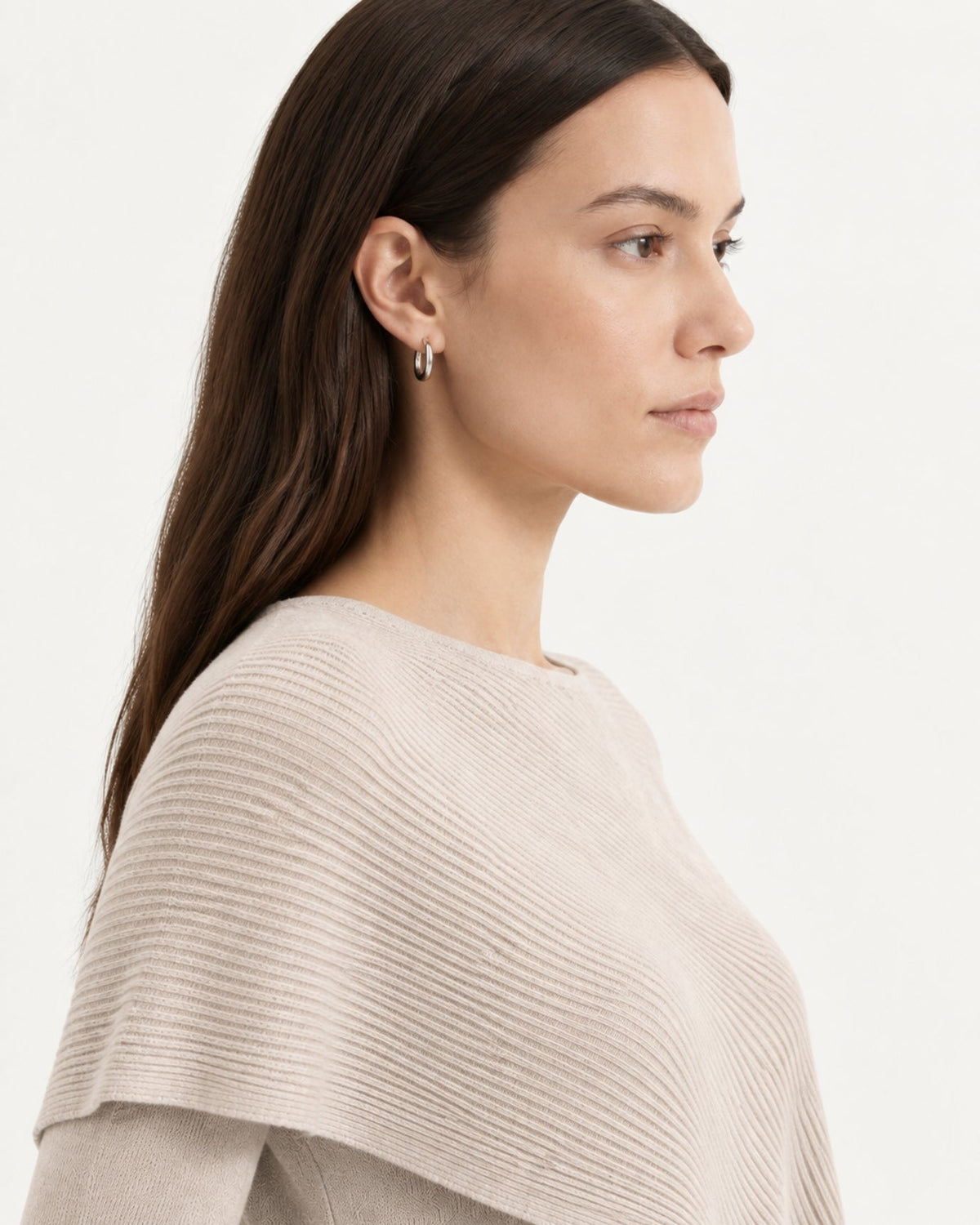 Mina Asymmetrical Draped Cotton and Viscose Knit Shawl Top – view 12