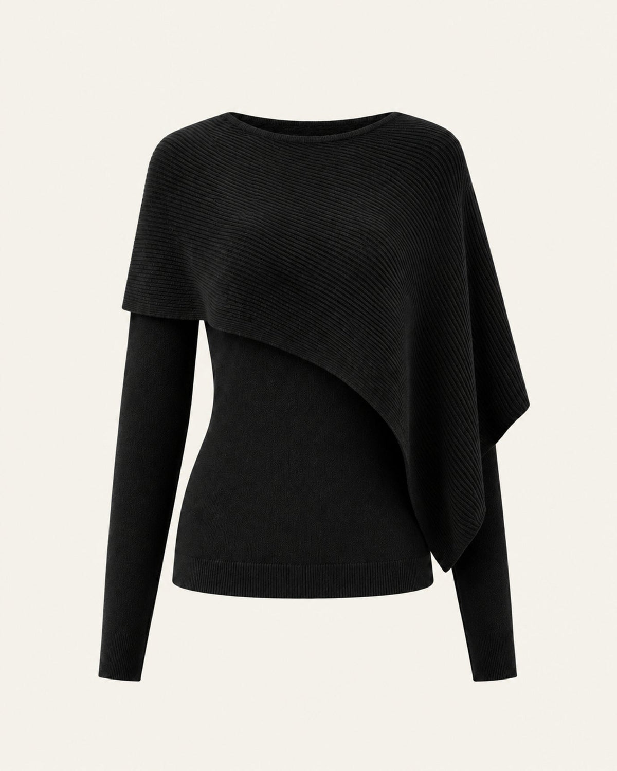 Mina Asymmetrical Draped Cotton and Viscose Knit Shawl Top – view 13