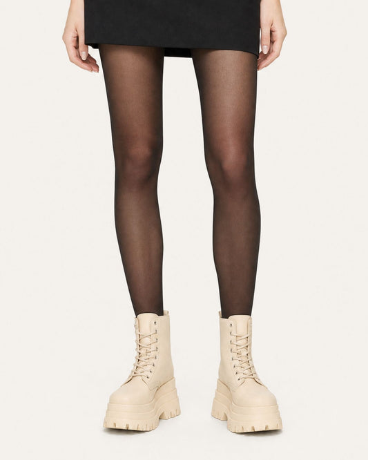 Maria Square Toe Platform Lace-Up Combat Boots with 9cm Heel – view 2