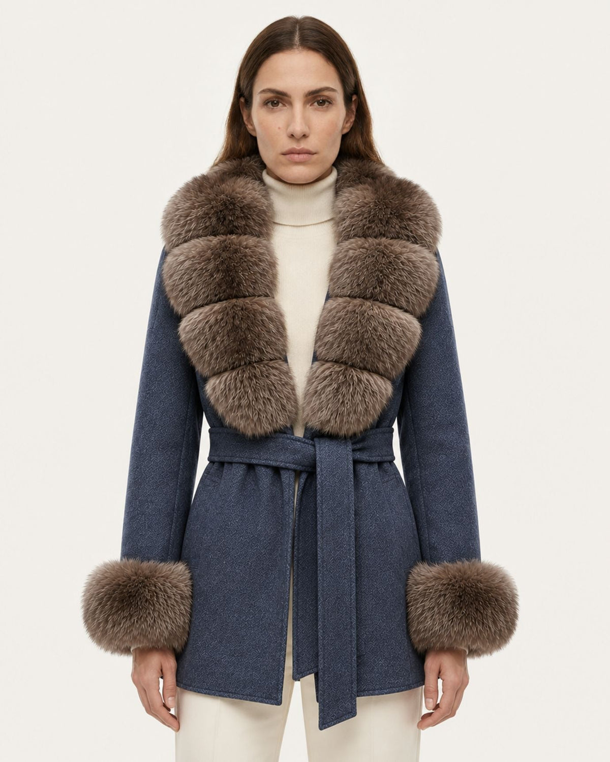 Mira Belted Mid-Length Hand-Stitched Wool Coat – view 30