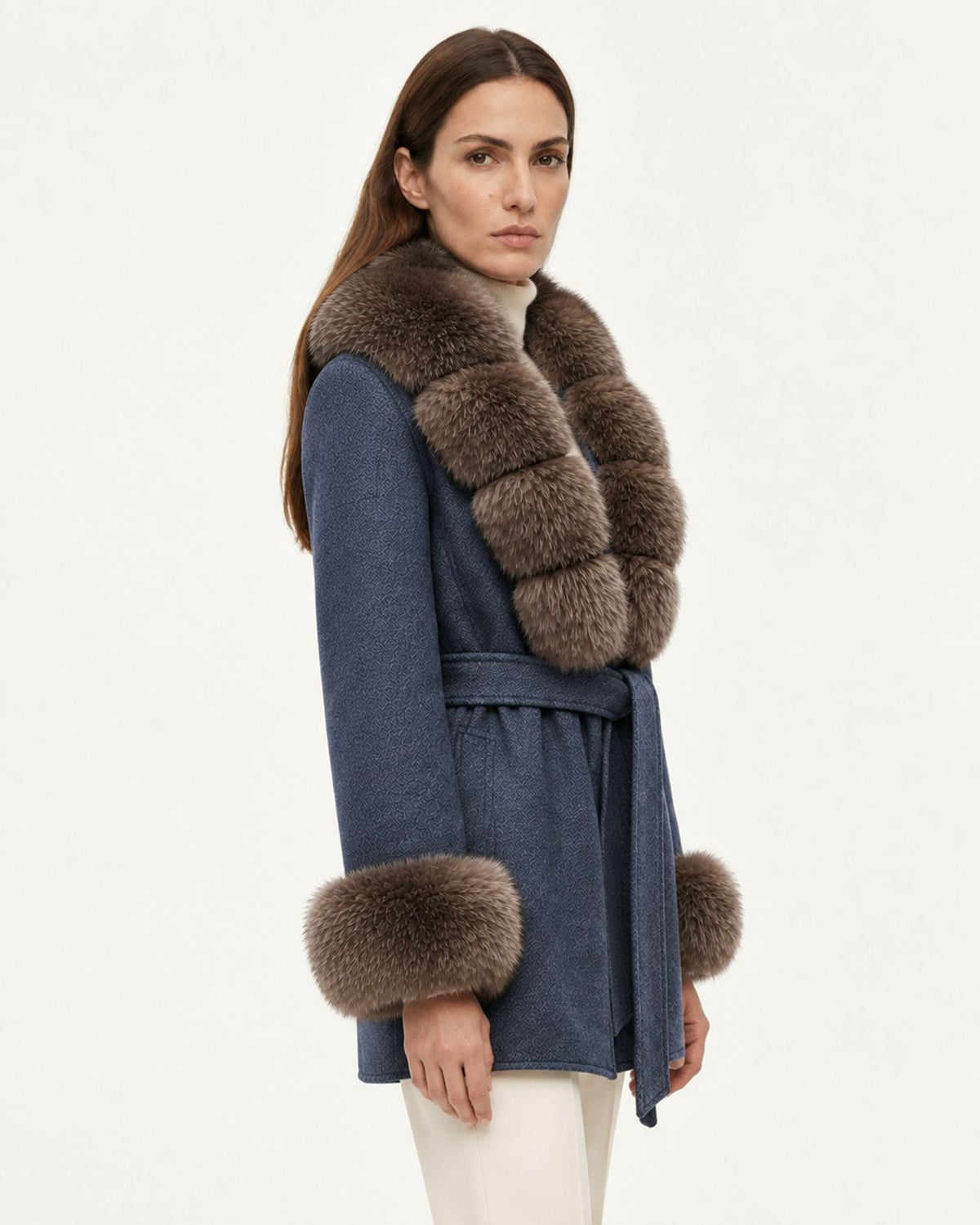 Mira Belted Mid-Length Hand-Stitched Wool Coat – view 31