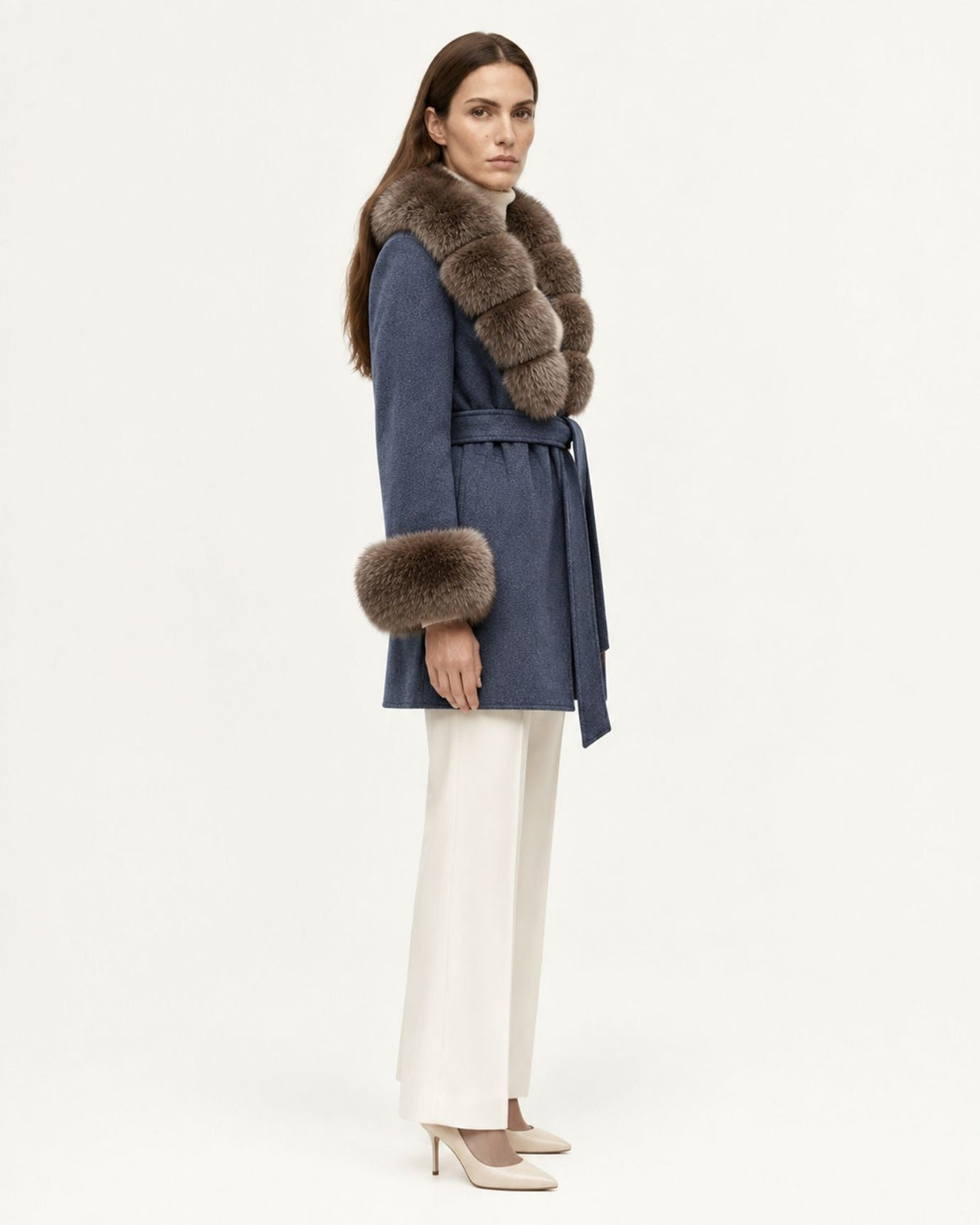 Mira Belted Mid-Length Hand-Stitched Wool Coat – view 32