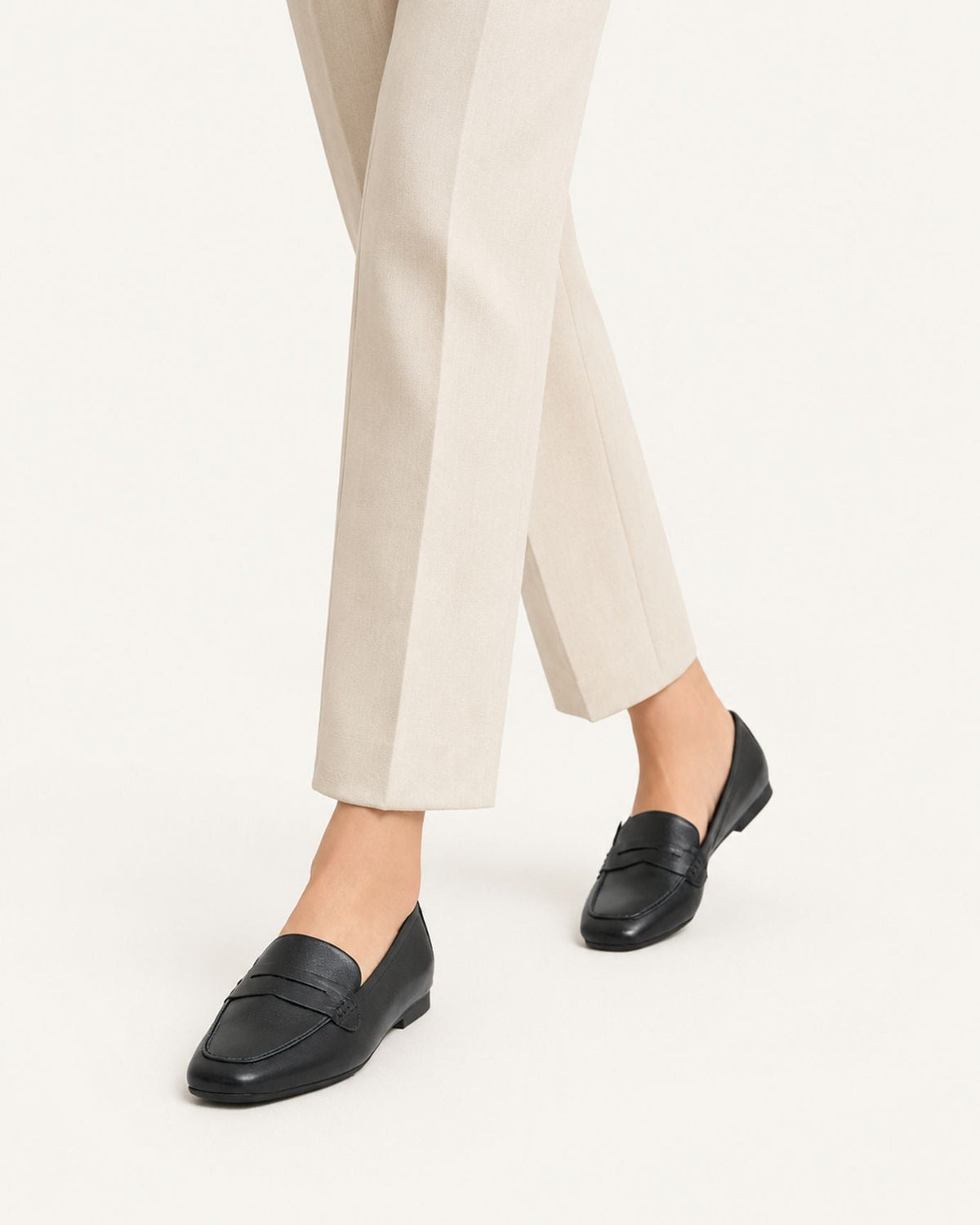 Square Toe Full-Grain Leather Slip-On Loafers with Rubber Sole – view 8