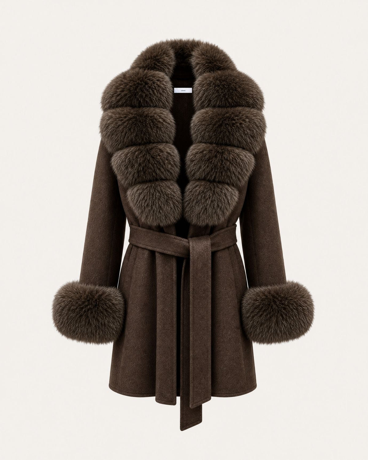 Mira Belted Mid-Length Hand-Stitched Wool Coat – view 25