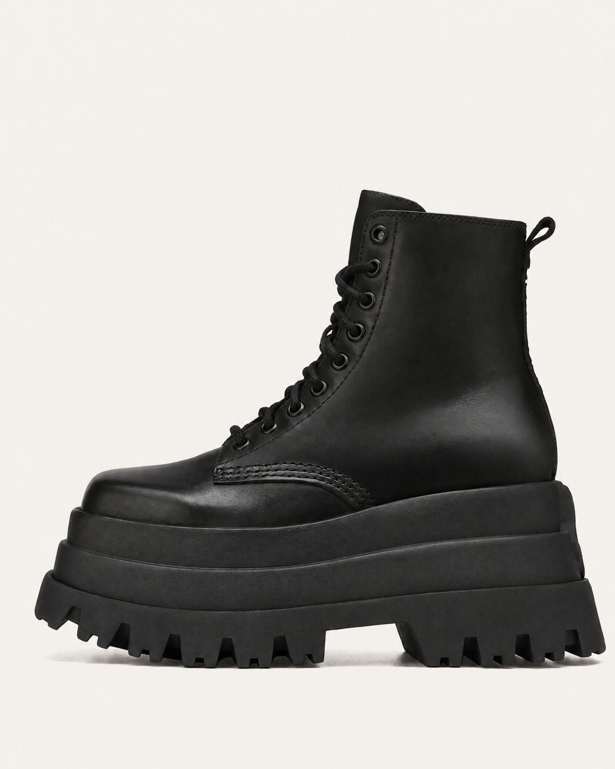 Maria Square Toe Platform Lace-Up Combat Boots with 9cm Heel – view 5