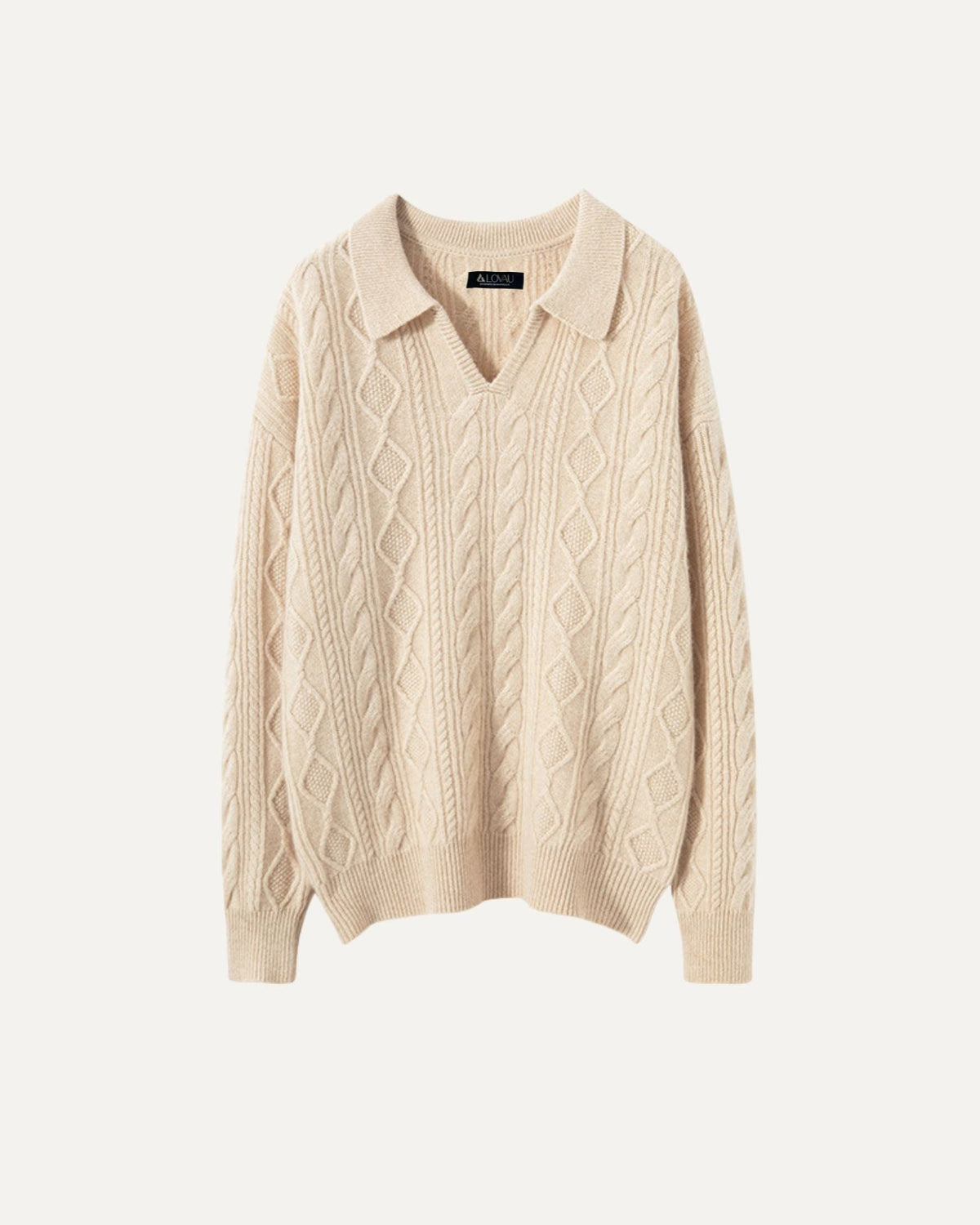 Divina 100% Cashmere Polo Top with Button Placket – view 5