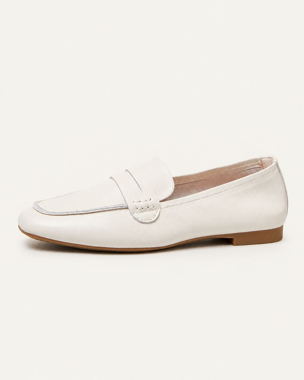 Square Toe Full-Grain Leather Slip-On Loafers with Rubber Sole – view 9