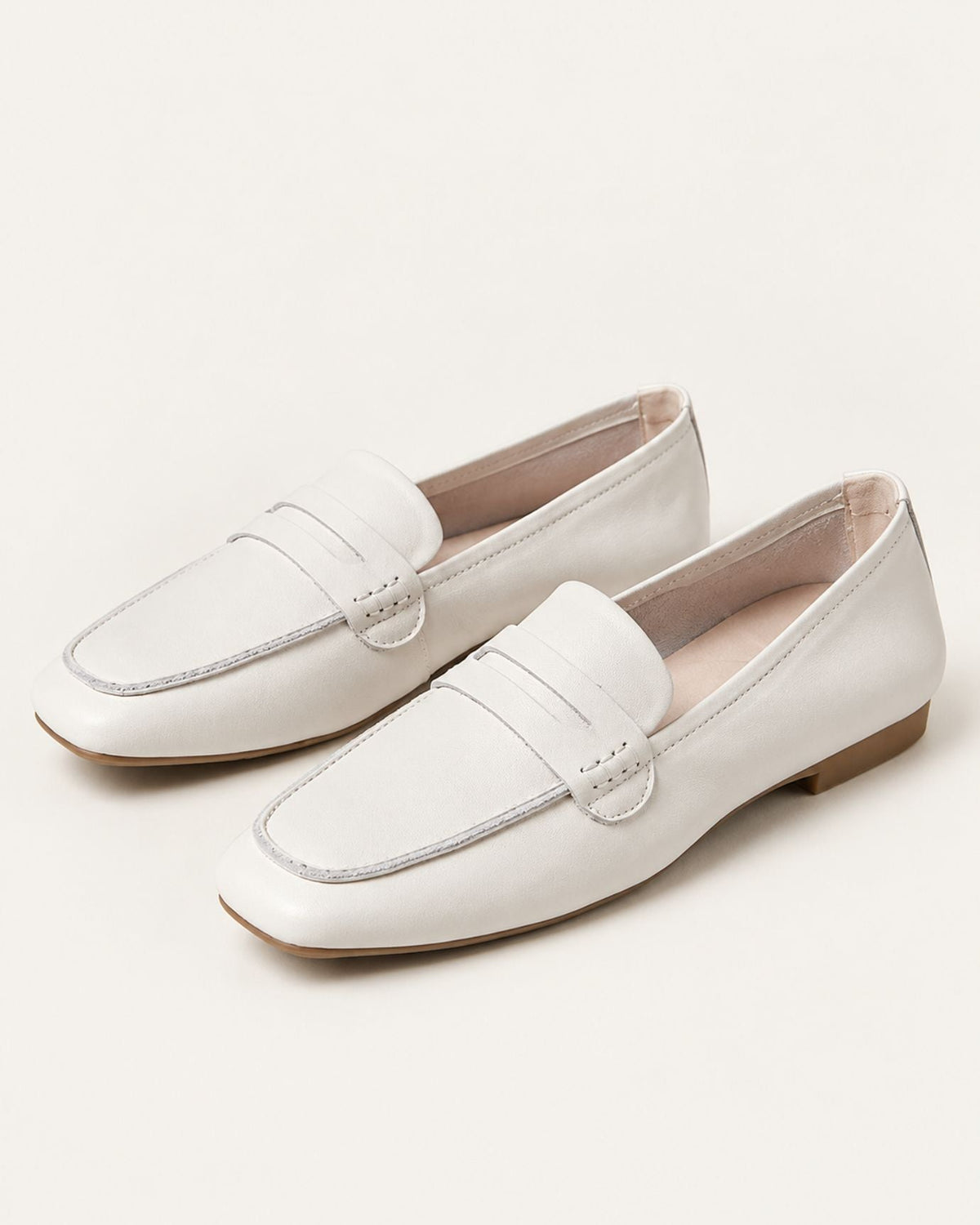 Square Toe Full-Grain Leather Slip-On Loafers with Rubber Sole – view 11