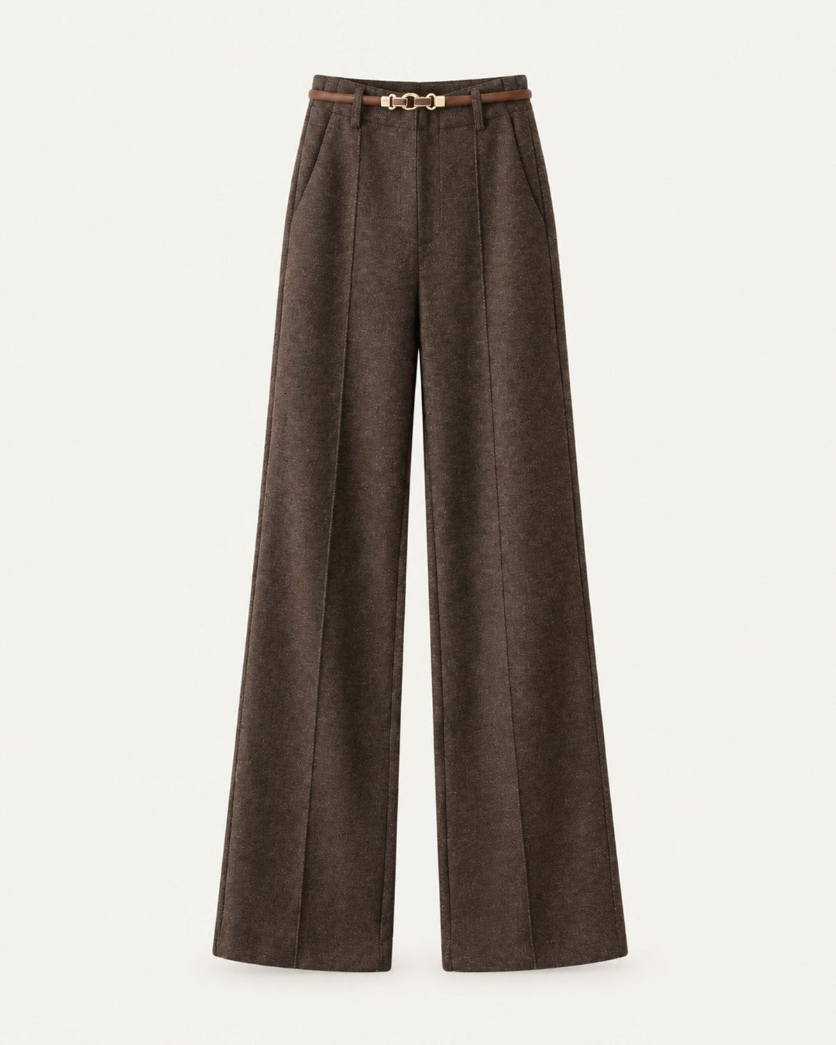 Heavyweight Wool and Cotton Blend Straight Leg Trousers