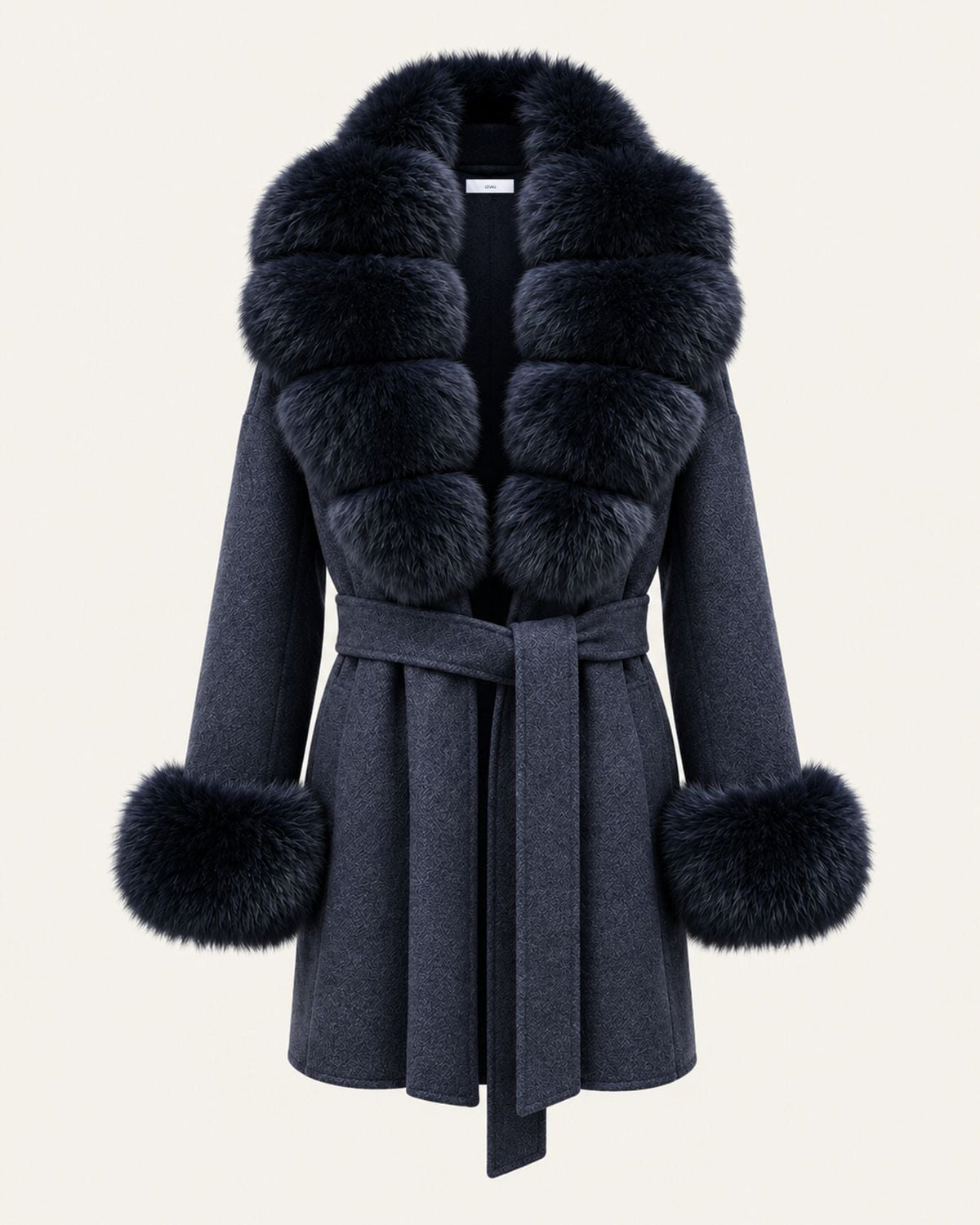 Mira Belted Mid-Length Hand-Stitched Wool Coat – view 21