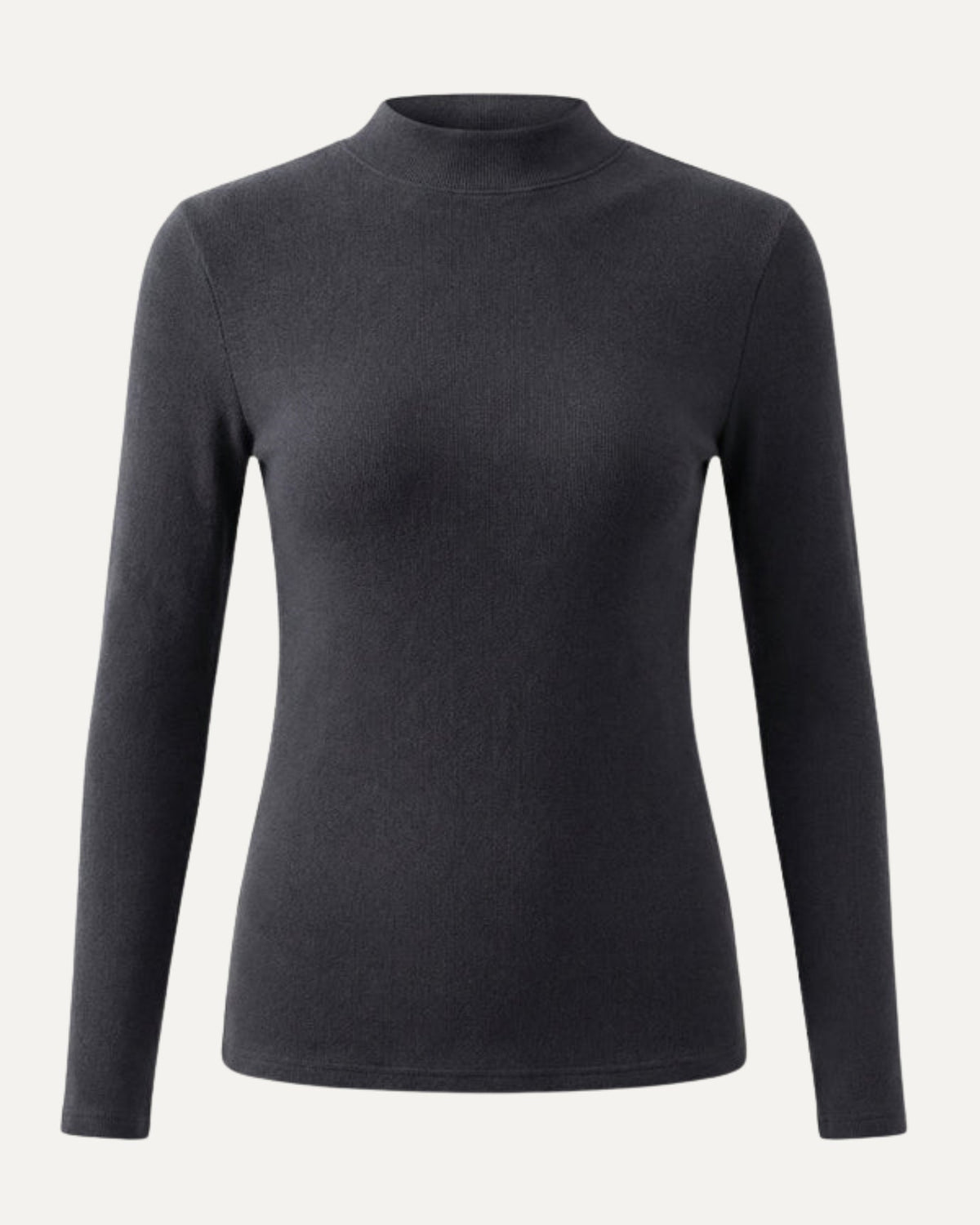 Fleece-Lined Long Sleeve T-Shirt in Tencel, Wool and Silk Blend