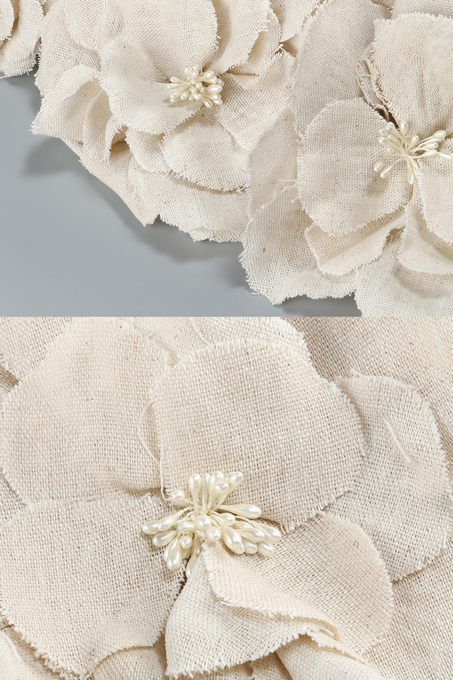 Strapless Bustier Mini Dress with 3D Floral Appliqués – Ivory