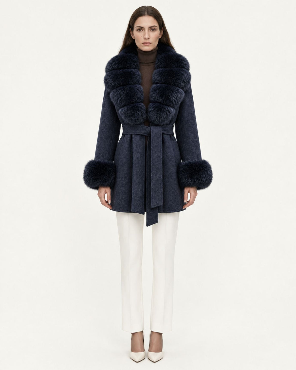 Mira Belted Mid-Length Hand-Stitched Wool Coat – view 22