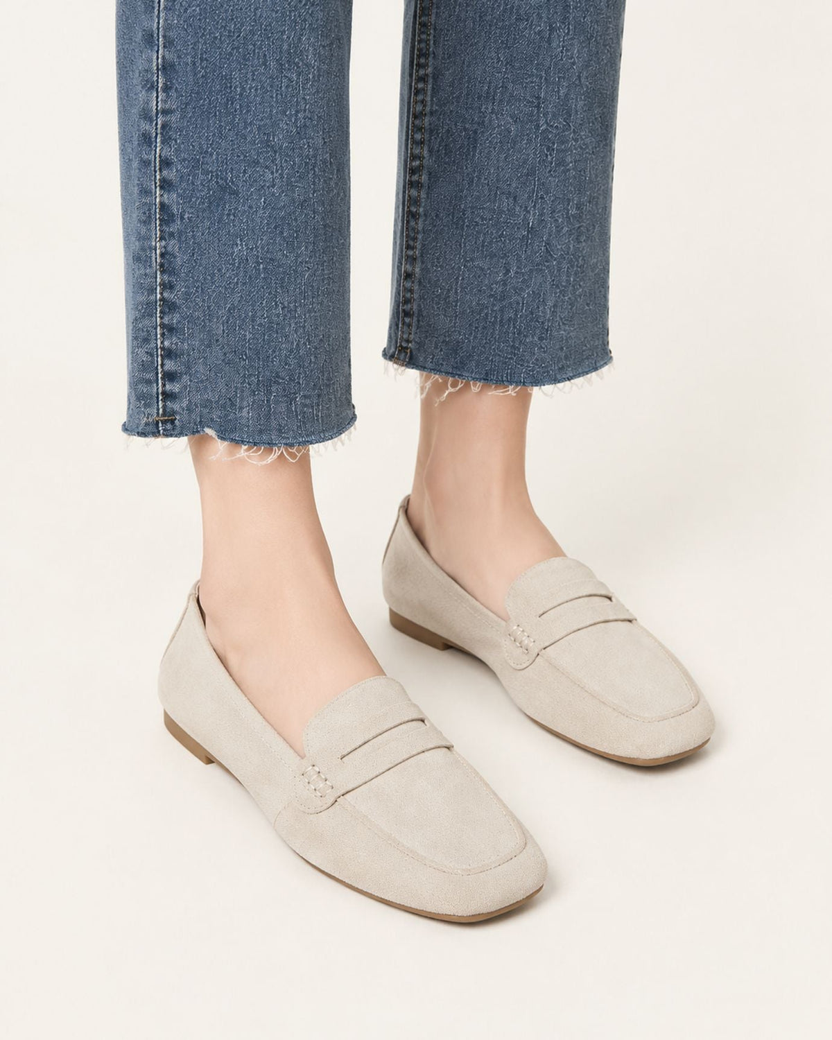 Square Toe Full-Grain Leather Slip-On Loafers with Rubber Sole – view 15