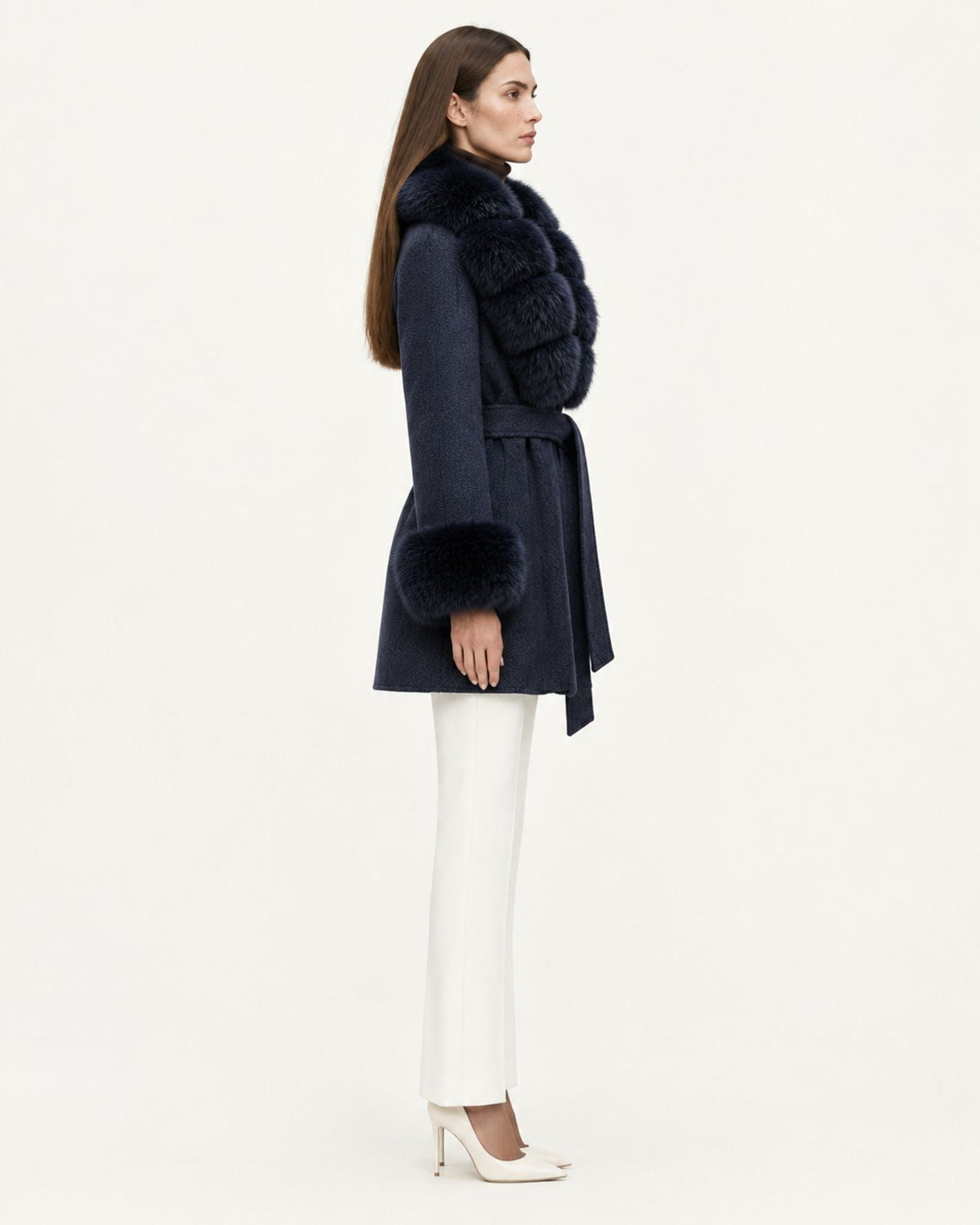 Mira Belted Mid-Length Hand-Stitched Wool Coat – view 23