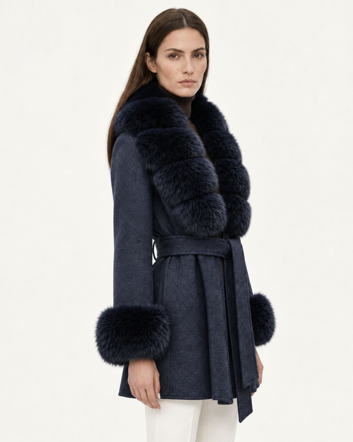 Mira Belted Mid-Length Hand-Stitched Wool Coat – view 24