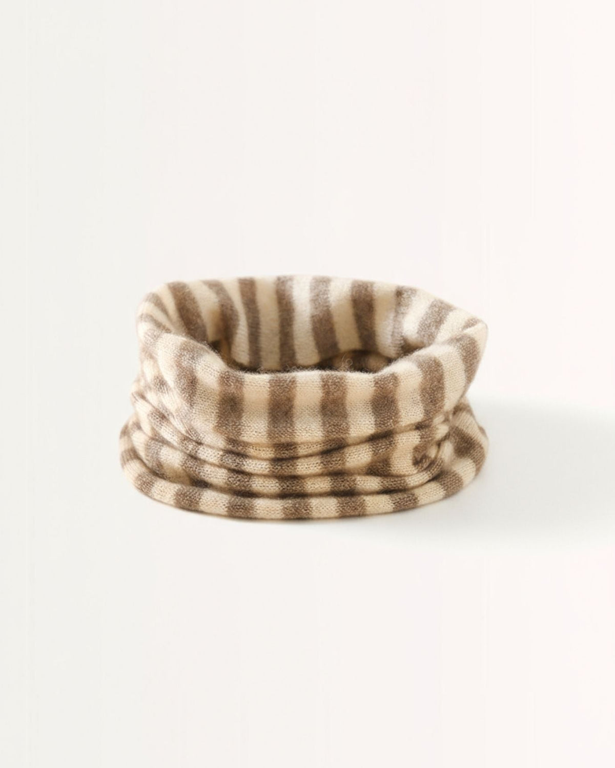 Lightweight Striped Pure Cashmere Neck Cover Scarf – view 5