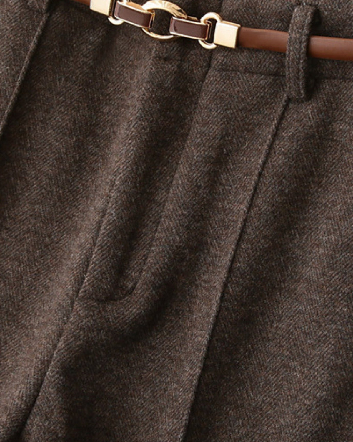 Heavyweight Wool and Cotton Blend Straight Leg Trousers – view 5