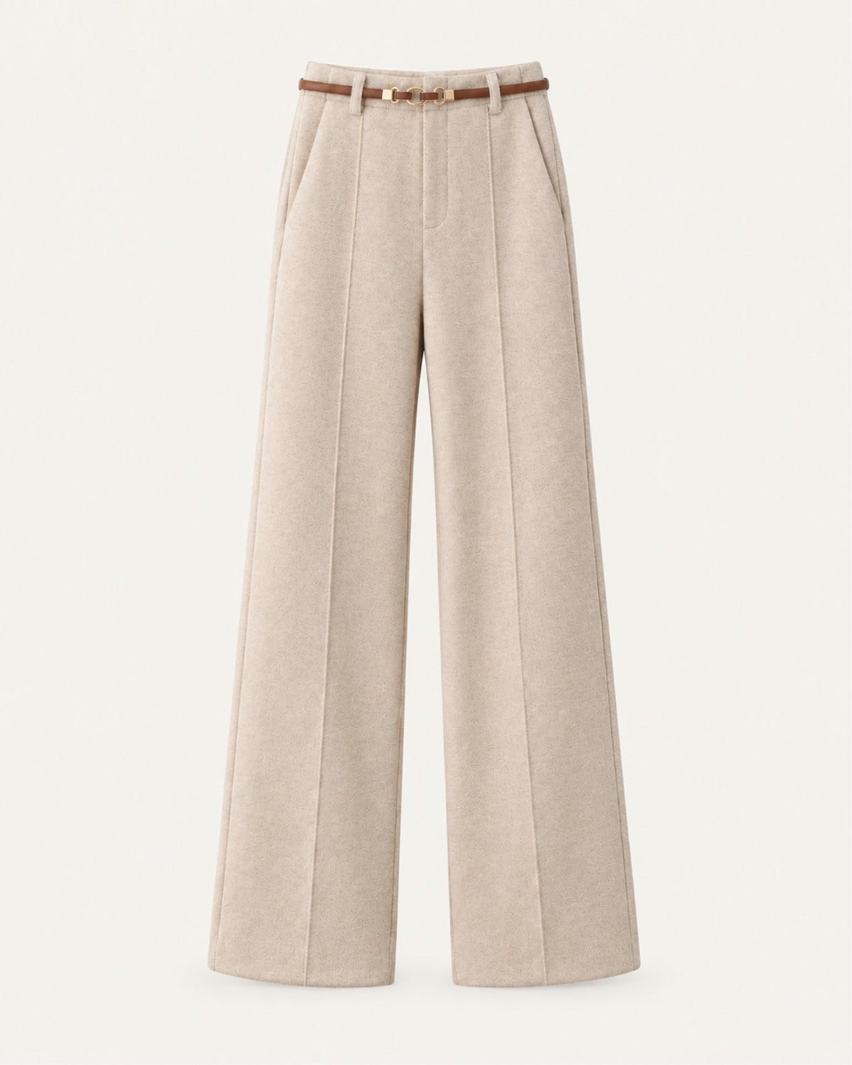 Heavyweight Wool and Cotton Blend Straight Leg Trousers – view 11
