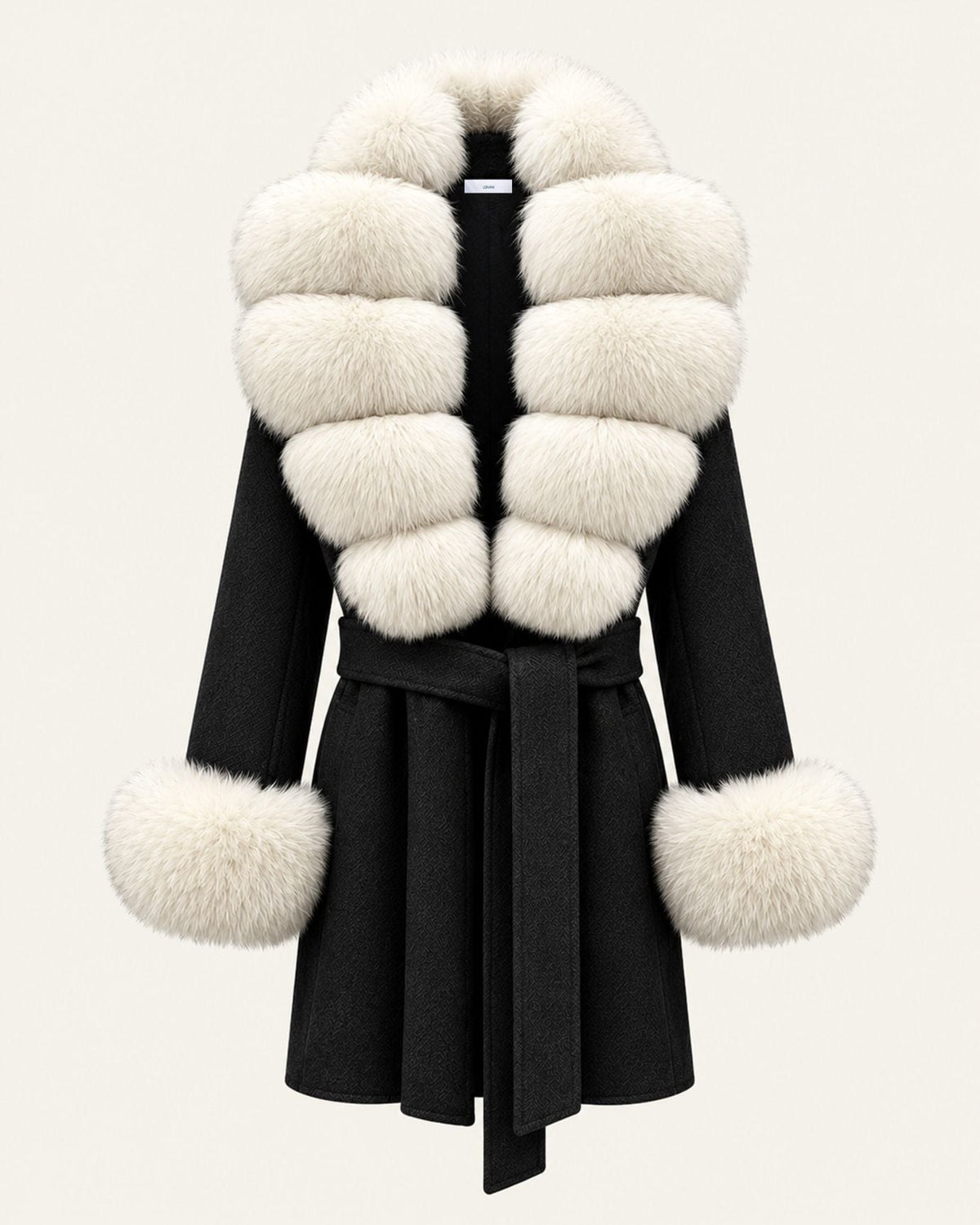 Mira Belted Mid-Length Hand-Stitched Wool Coat – view 17