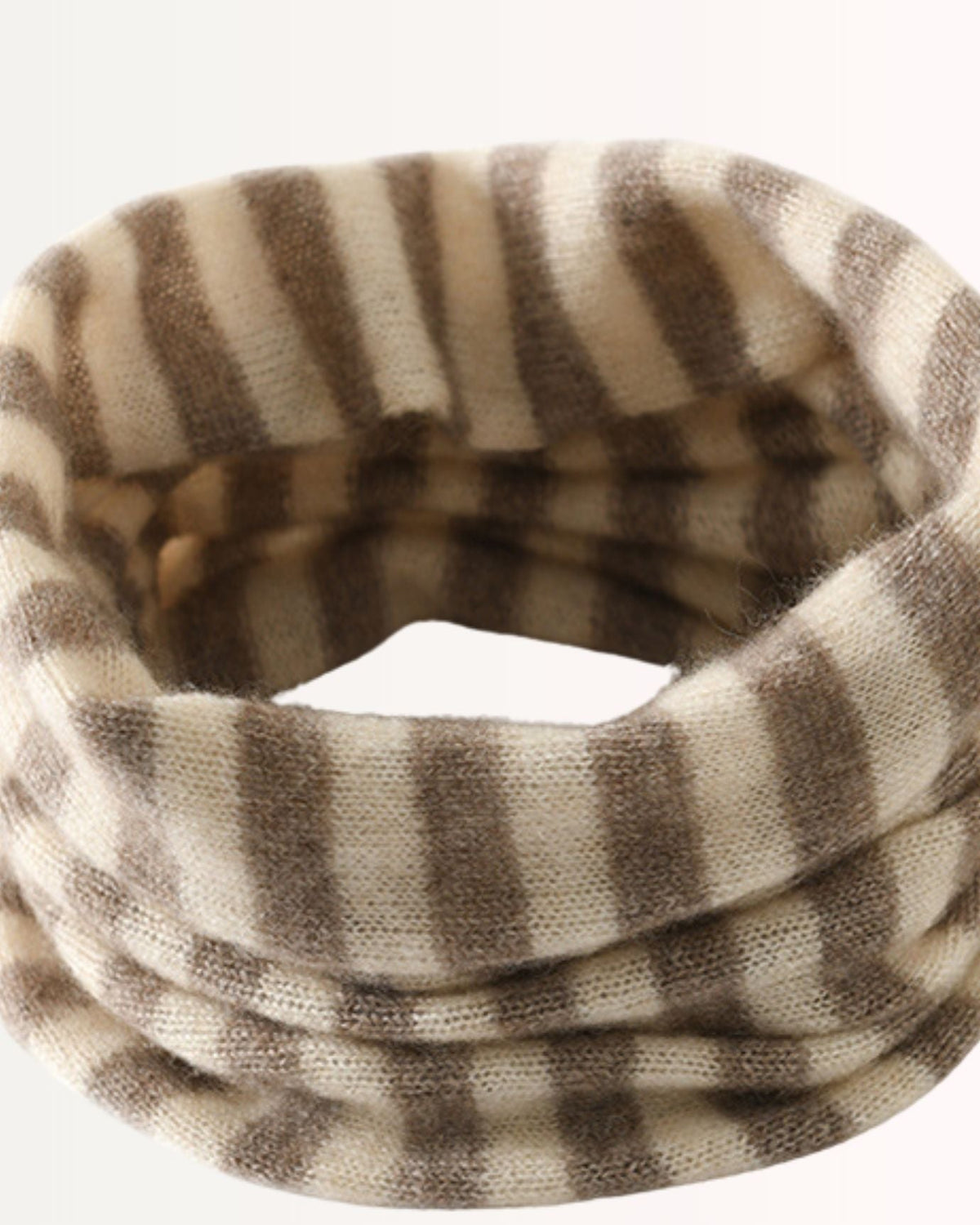 Lightweight Striped Pure Cashmere Neck Cover Scarf – view 6