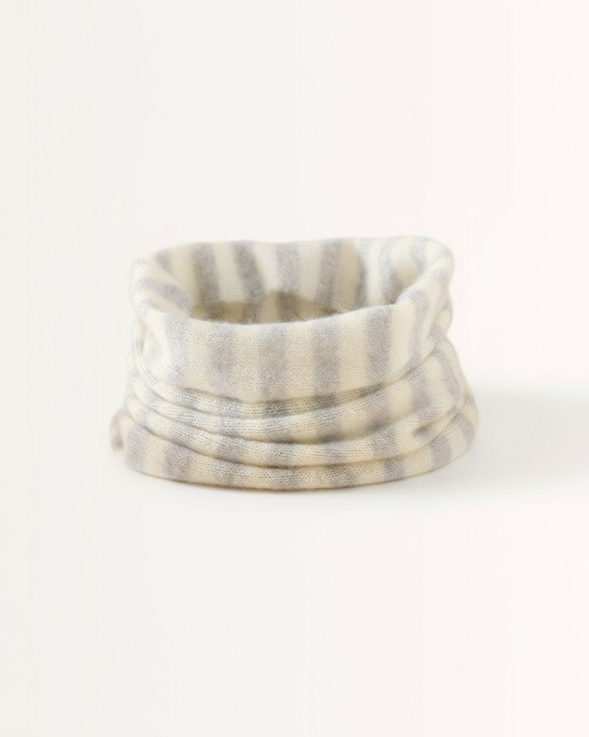 Lightweight Striped Pure Cashmere Neck Cover Scarf – view 7