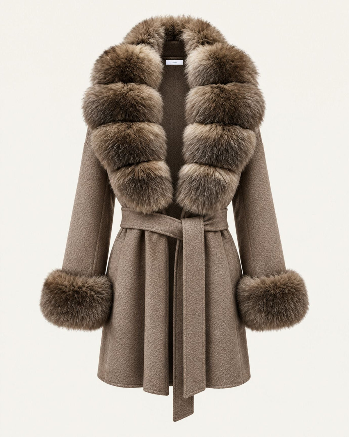 Mira Belted Mid-Length Hand-Stitched Wool Coat – view 13
