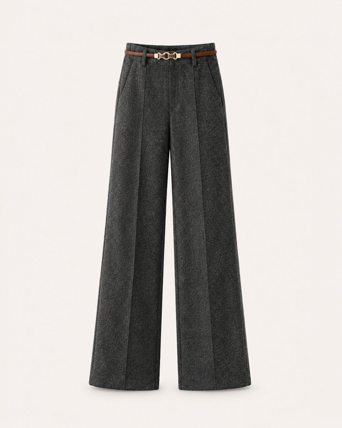 Heavyweight Wool and Cotton Blend Straight Leg Trousers – view 6