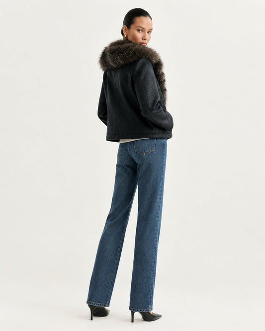 Lina Mid-Length Shearling Coat – view 3