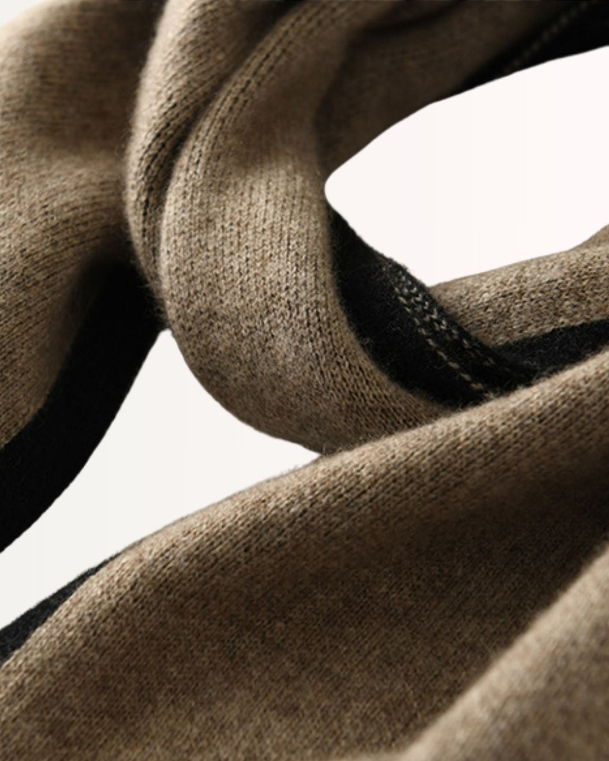 Thickened Two-Tone Pure Cashmere Knitted Neck Shawl Scarf – view 6