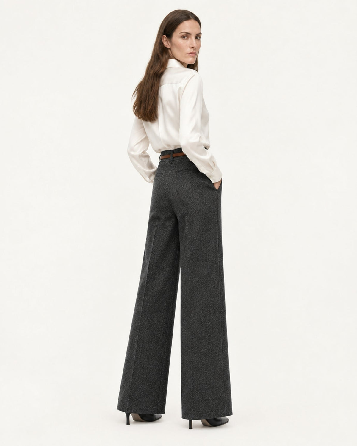 Heavyweight Wool and Cotton Blend Straight Leg Trousers – view 8