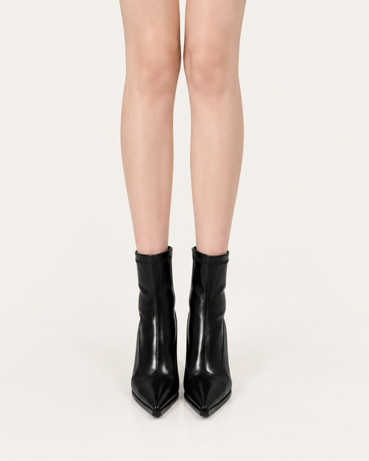 Cindy Pointed Toe PU Leather Stiletto Ankle Boots – view 4