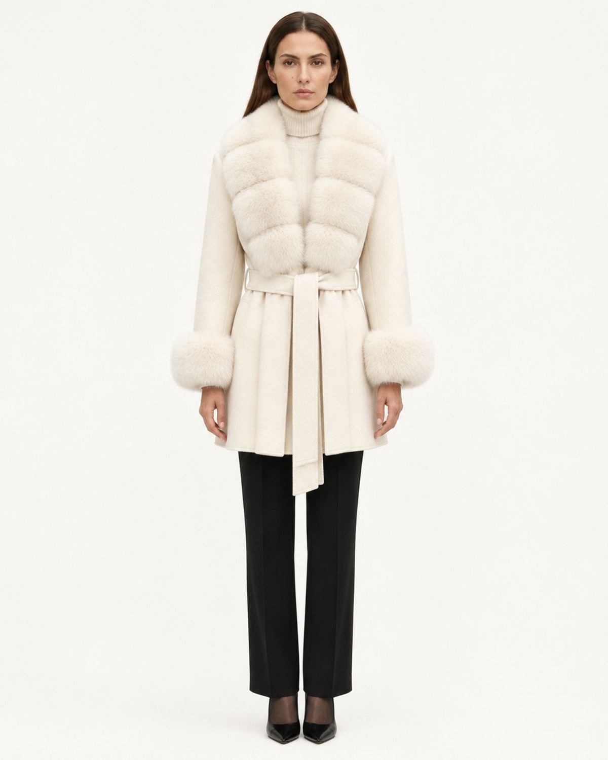 Mira Belted Mid-Length Hand-Stitched Wool Coat – view 10