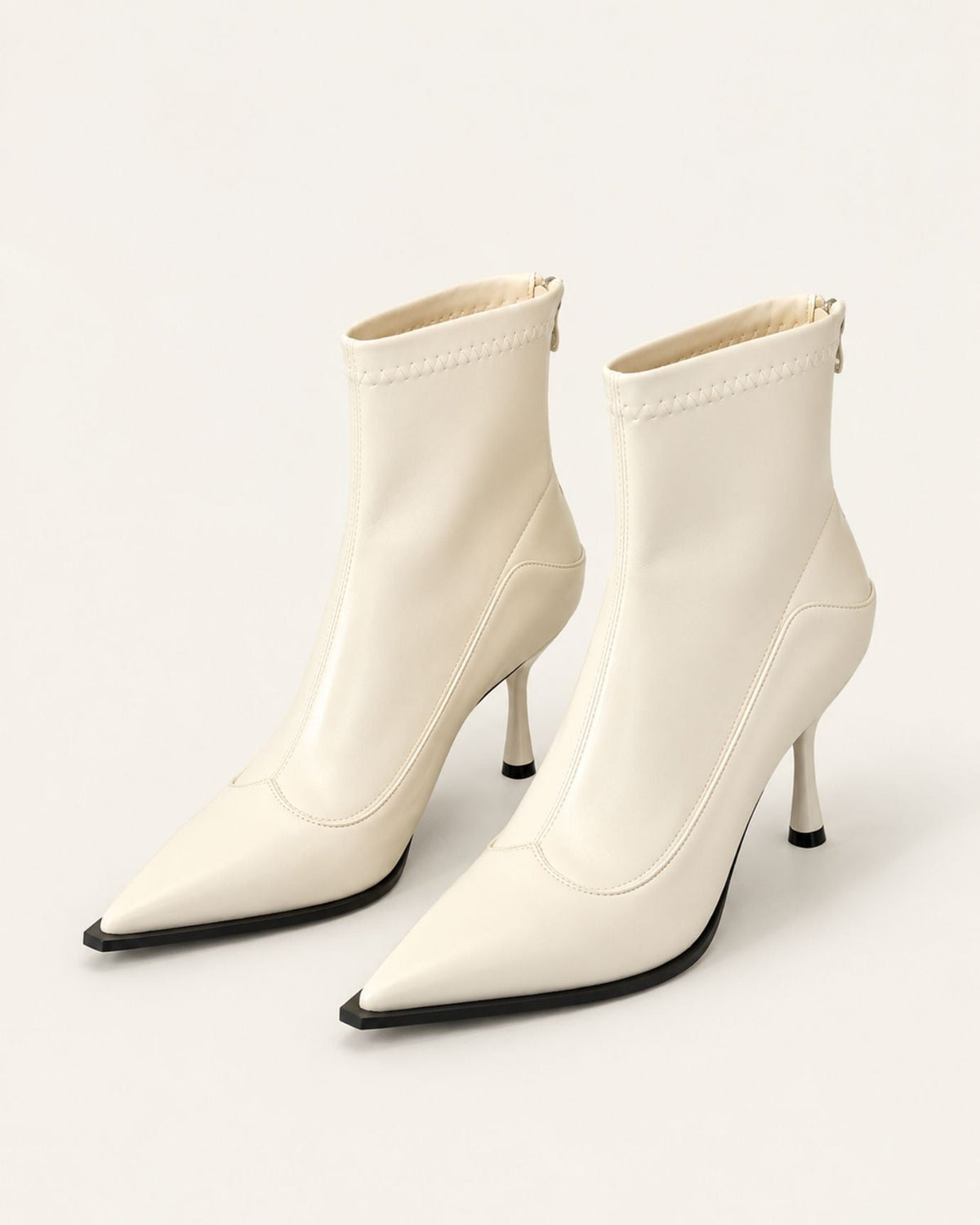 Cindy Pointed Toe PU Leather Stiletto Ankle Boots – view 7