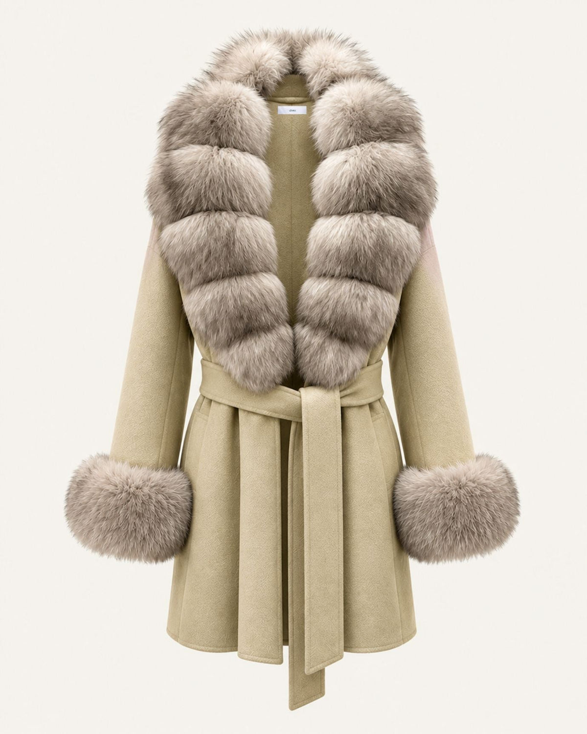 Mira Belted Mid-Length Hand-Stitched Wool Coat – view 5