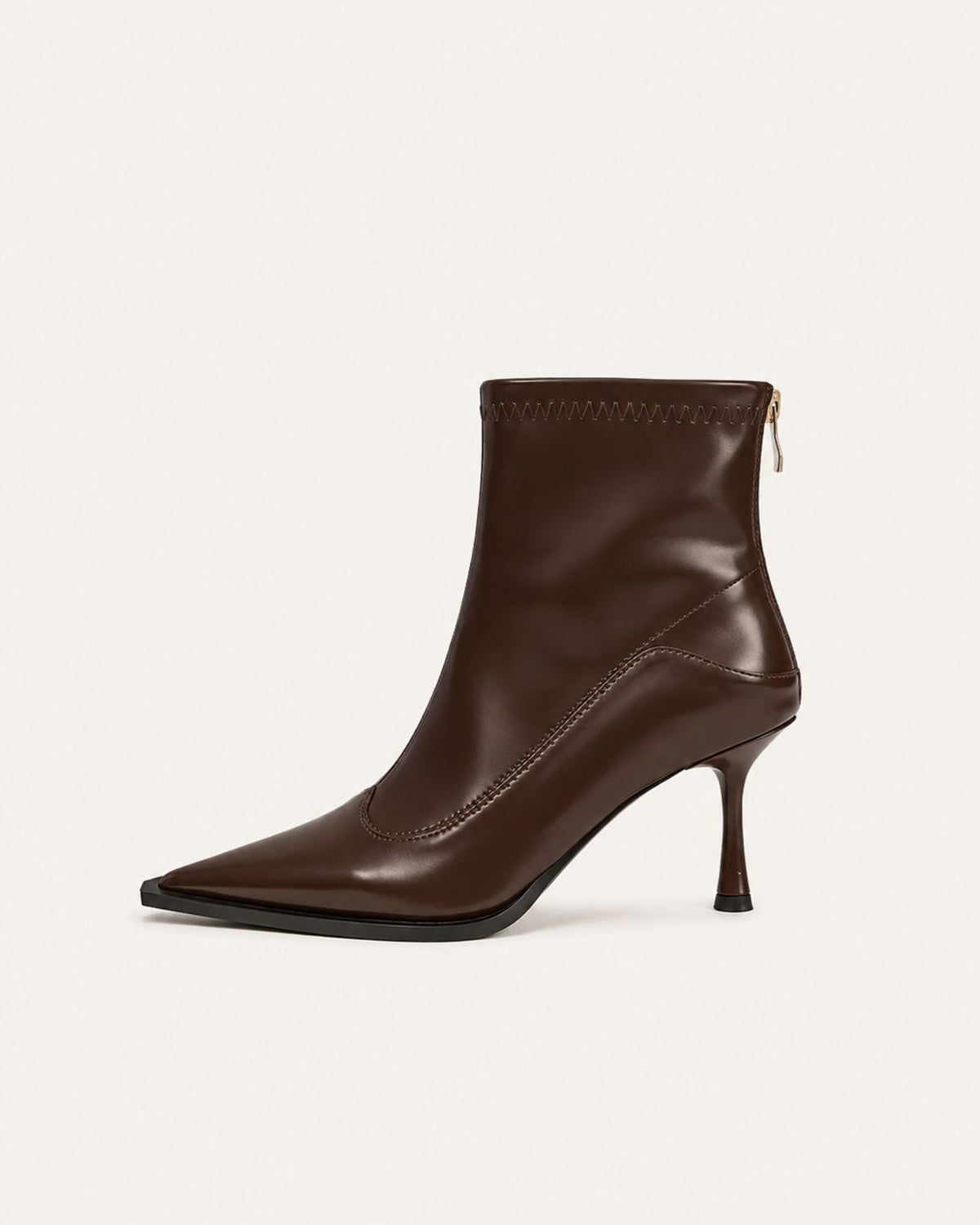 Cindy Pointed Toe PU Leather Stiletto Ankle Boots – view 9