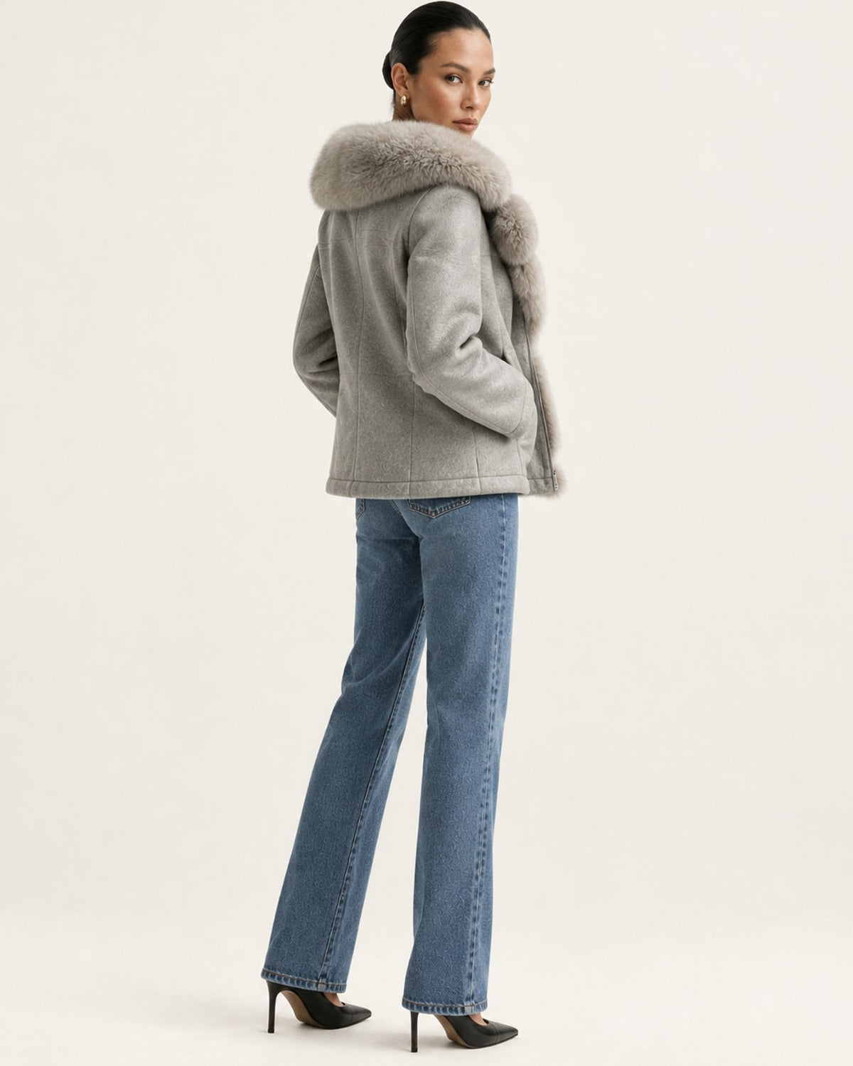 Lina Mid-Length Shearling Coat – view 7