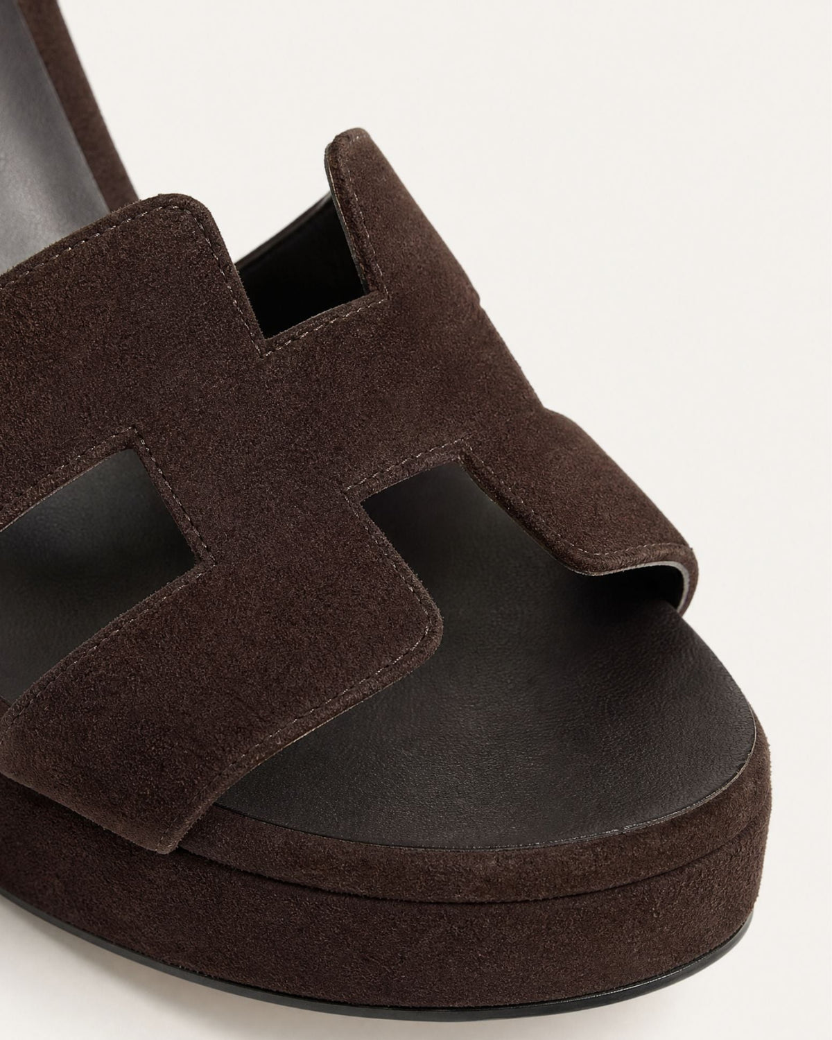 H-Band Suede Platform Block Heel Sandals with Rounded Toe – view 4