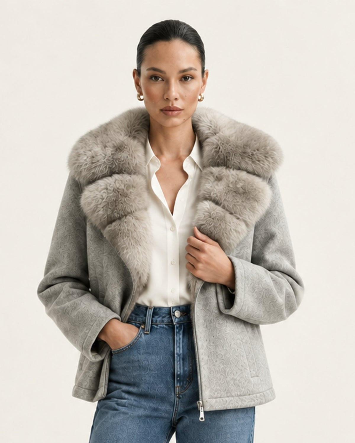Lina Mid-Length Shearling Coat – view 8