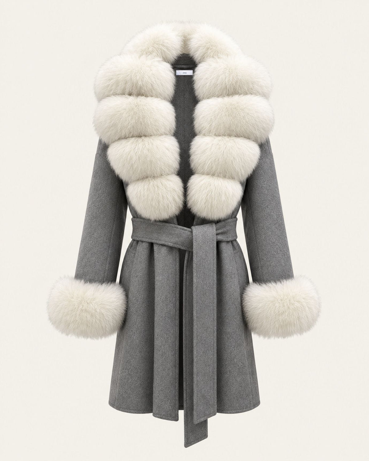 Mira Belted Mid-Length Hand-Stitched Wool Coat