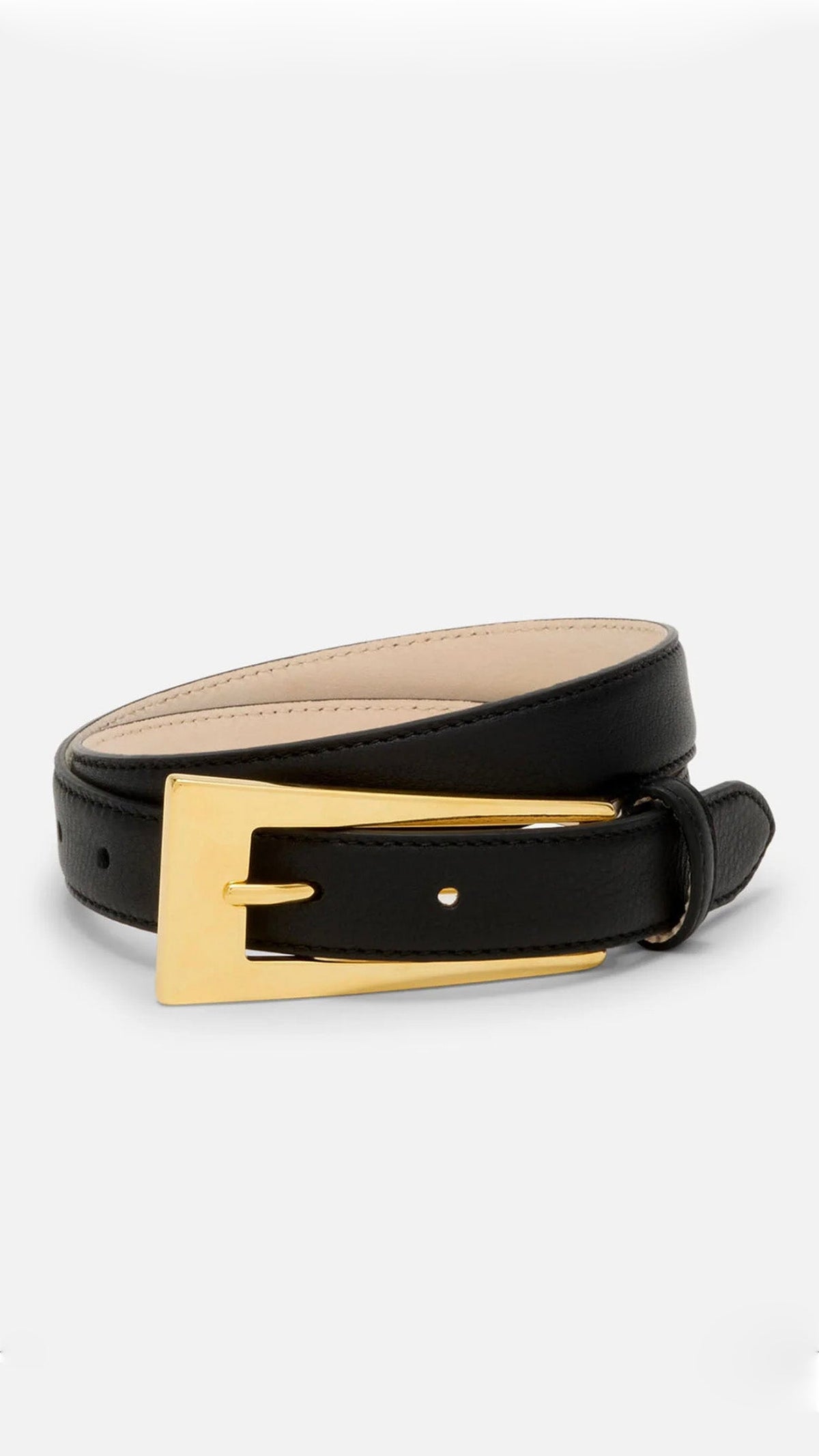 Stacey Faux Leather Belt with Gold Detailing – Black – view 2