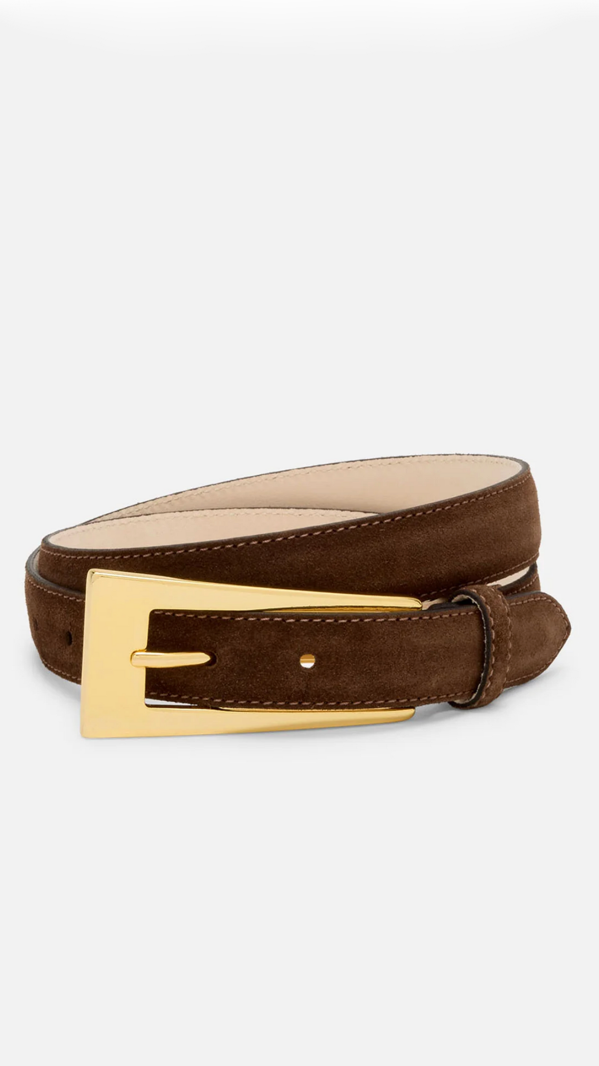 Stacey Faux Leather Belt with Gold Detailing – Chocolate – view 2