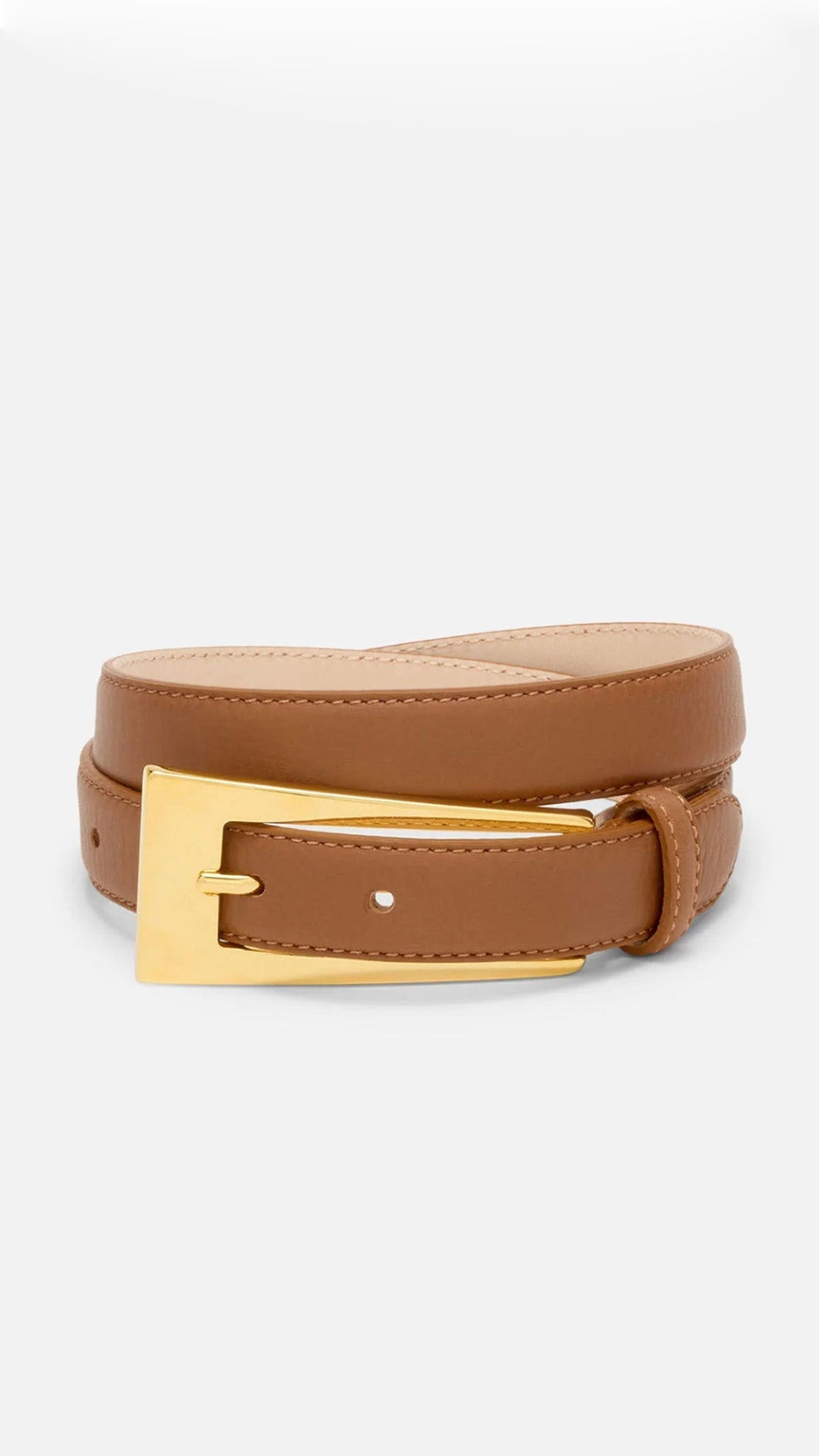 Stacey Faux Leather Belt with Gold Detailing – Latte – view 2