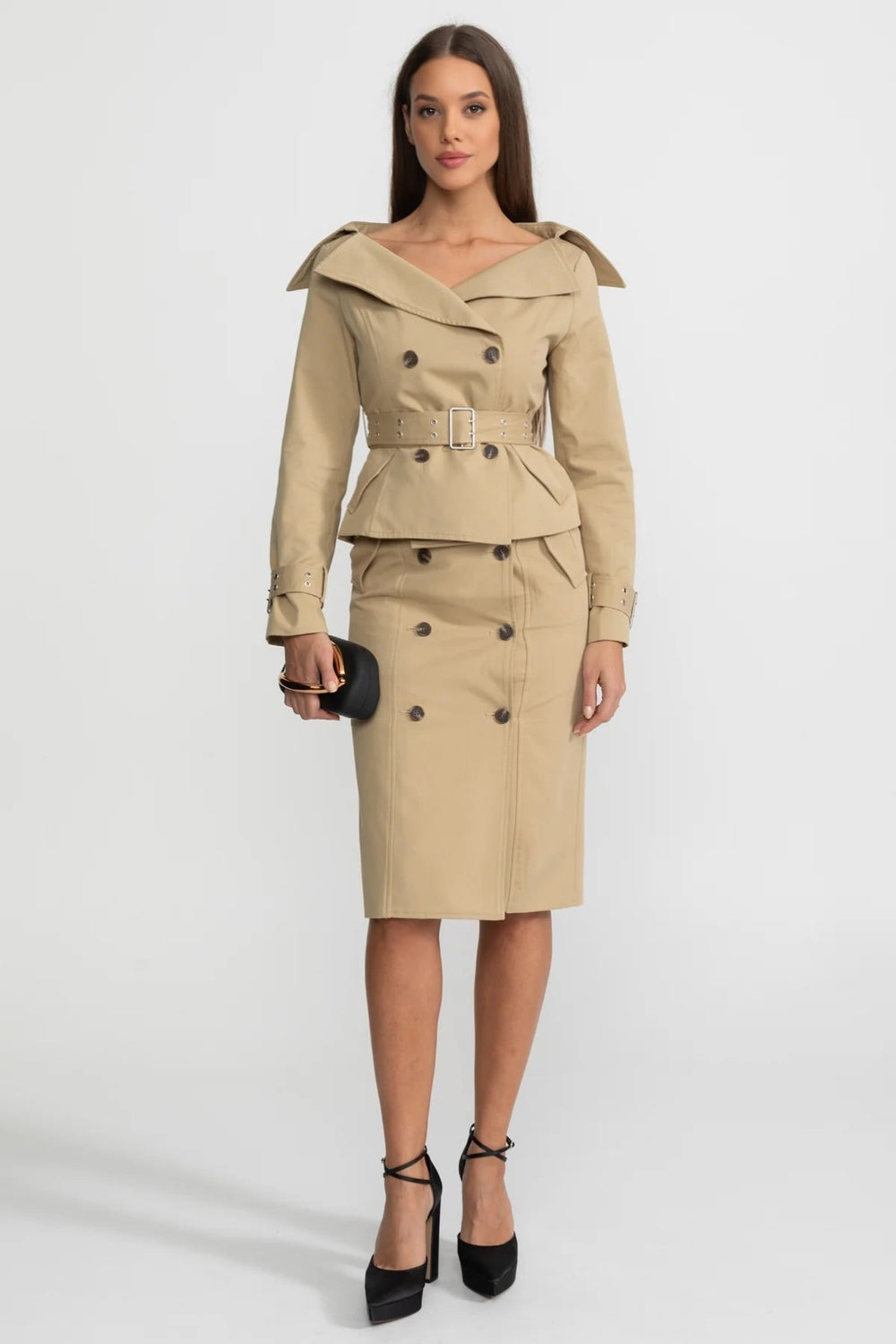 Peplum Trench & Skirt Co-ord
