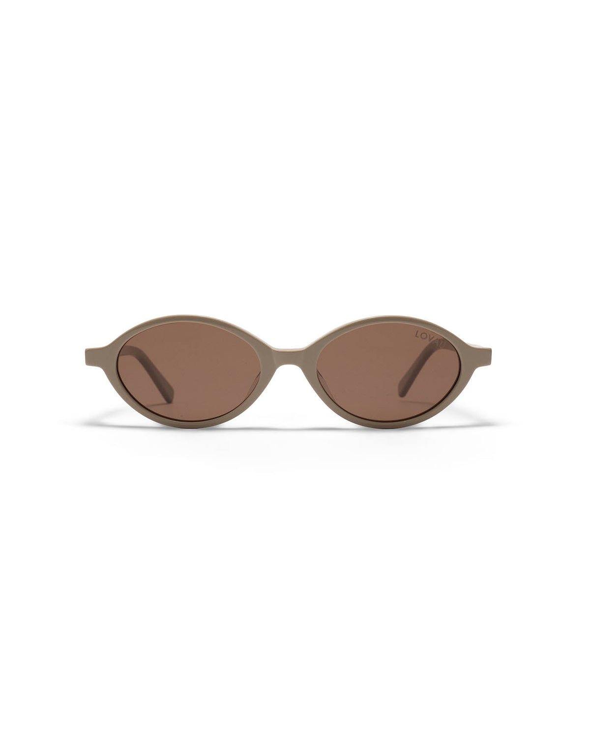 Oval Acetate Frame Sunglasses with UV Protection – Brown Taupe